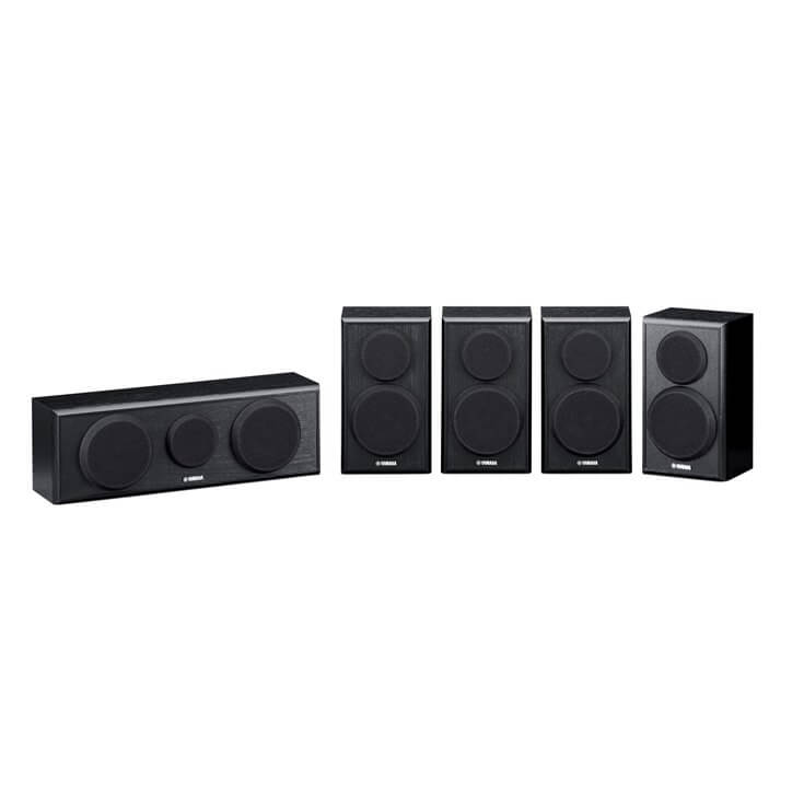 Yamaha NSPA150BL Paquete de Centro y 4 altavoces de sonido envolventes.